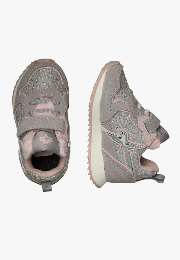 W6yz Sneaker in tessuto tecnico e suede Argento -JET-BABY I Più Venduti