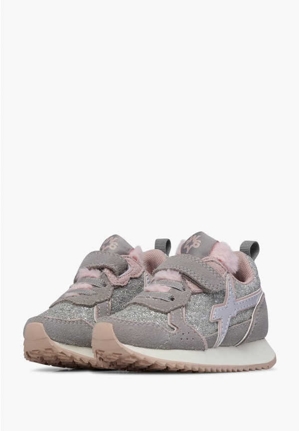 W6yz Sneaker in tessuto tecnico e suede Argento -JET-BABY I Più Venduti