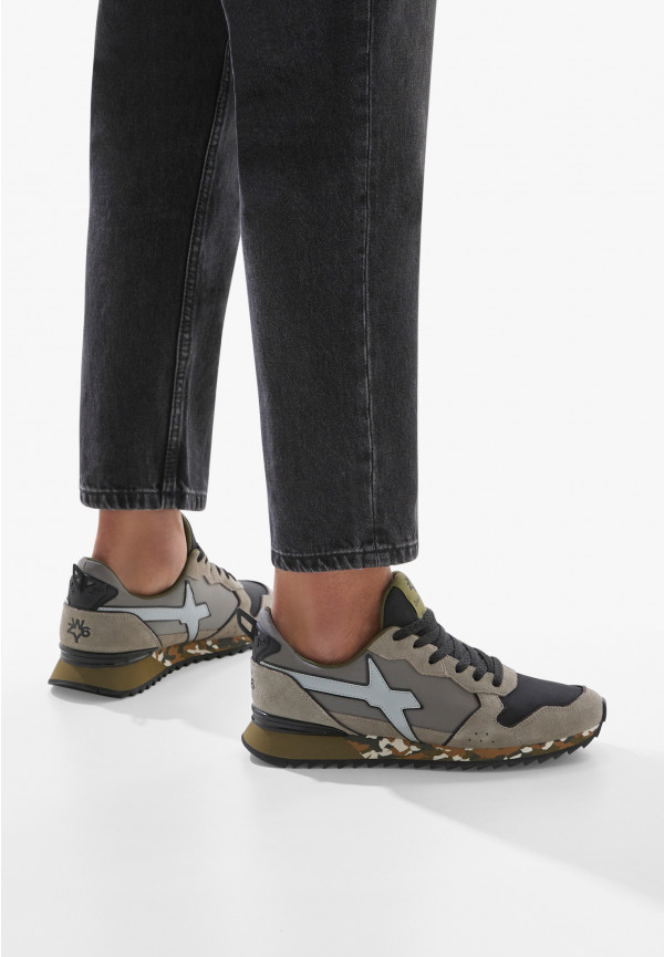 W6yz Sneakers in tessuto tecnico e suede Grigio-Nero -JET-M Grande vendita