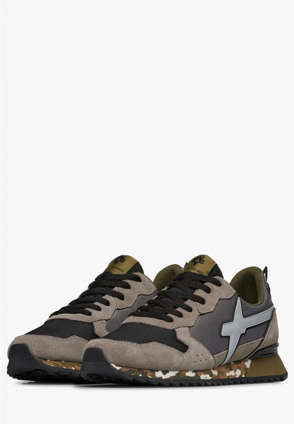 W6yz Sneakers in tessuto tecnico e suede Grigio-Nero -JET-M Grande vendita