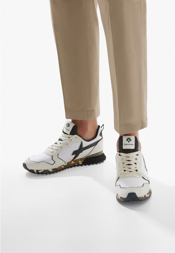 W6yz Sneakers in tessuto tecnico e suede Beige-Nero -JET-M Cyber Monday