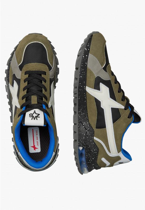 W6yz Sneakers in suede e tessuto tecnico Militare -BREEZE 3-M Comprane uno, ottenene uno gratis