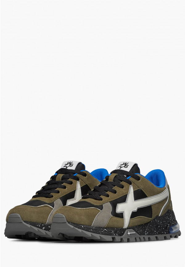 W6yz Sneakers in suede e tessuto tecnico Militare -BREEZE 3-M Comprane uno, ottenene uno gratis
