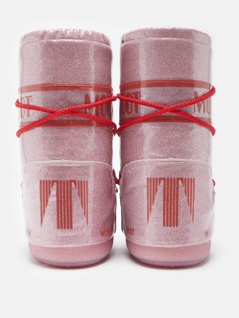 Moon Boot ICON JUNIOR GLITTER ROSA Super Saving Price