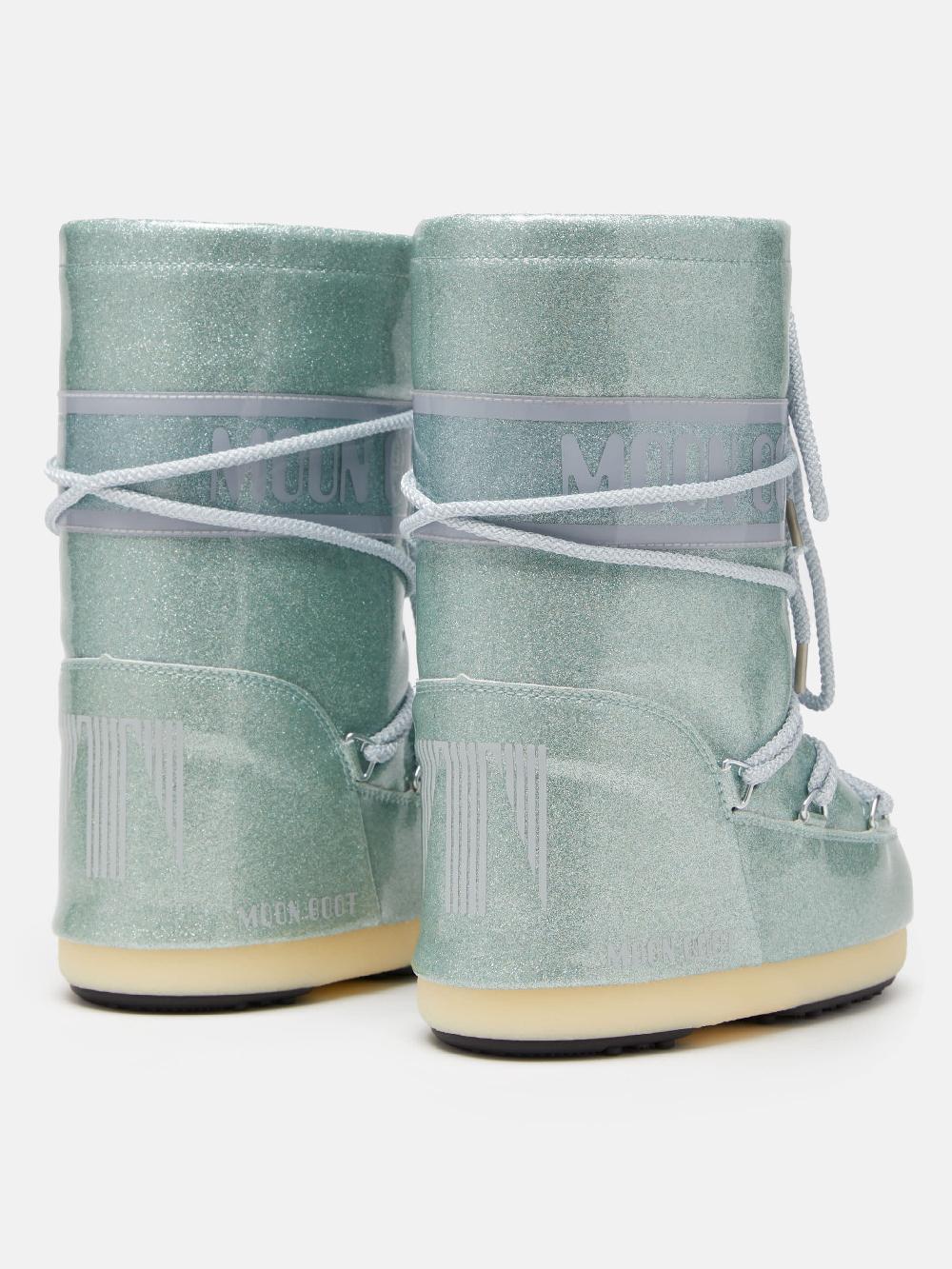 Moon Boot ICON JUNIOR GLITTER BLU Rilascio limitato
