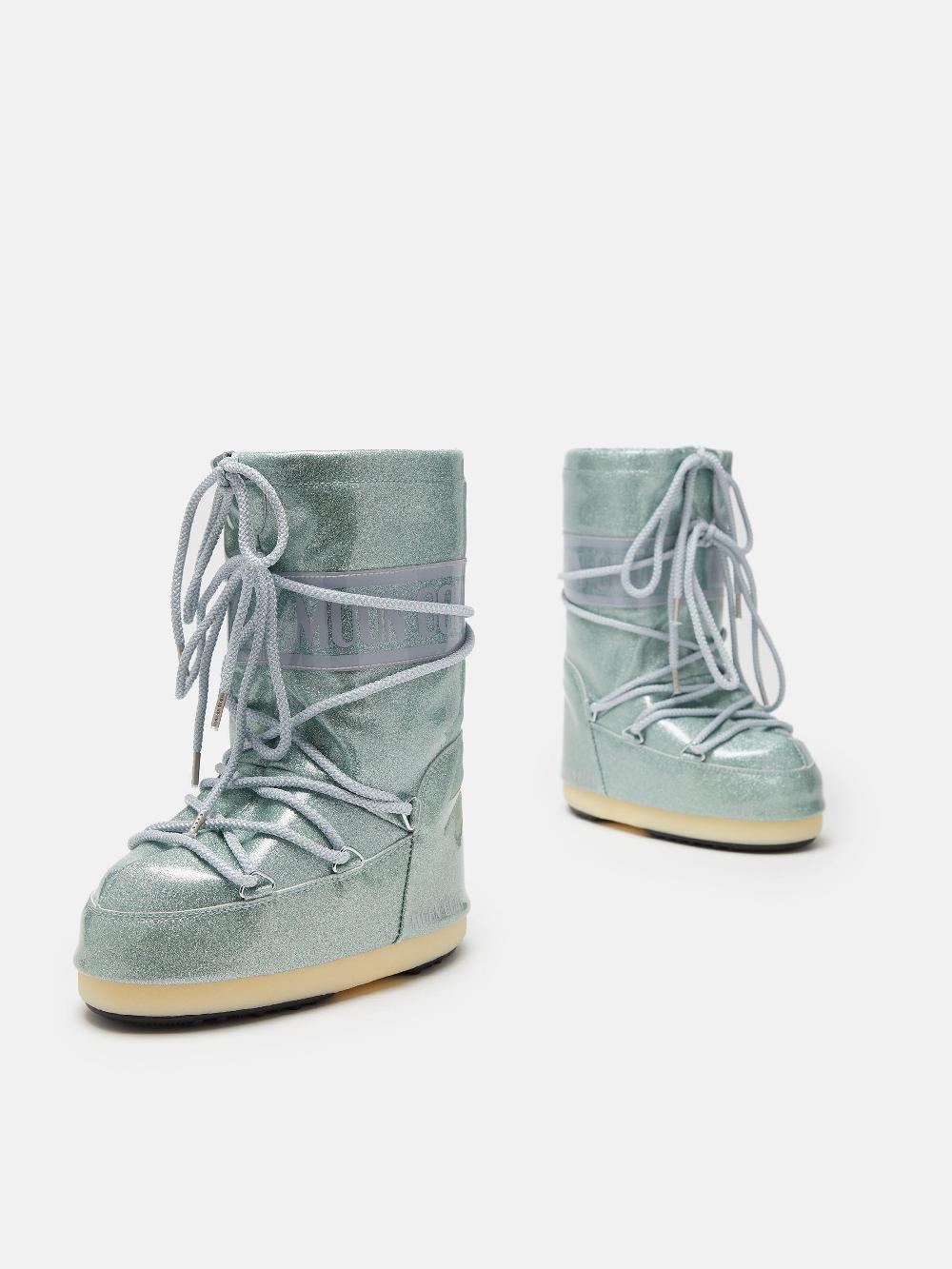 Moon Boot ICON JUNIOR GLITTER BLU Rilascio limitato