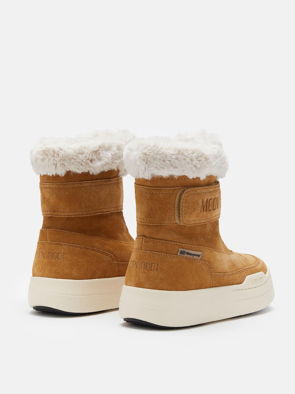 Moon Boot JUNIOR PARK NOCCIOLA IN PELLE SCAMOSCIATA CON CHIUSURA A STRAPPO ACQUISTA ORA