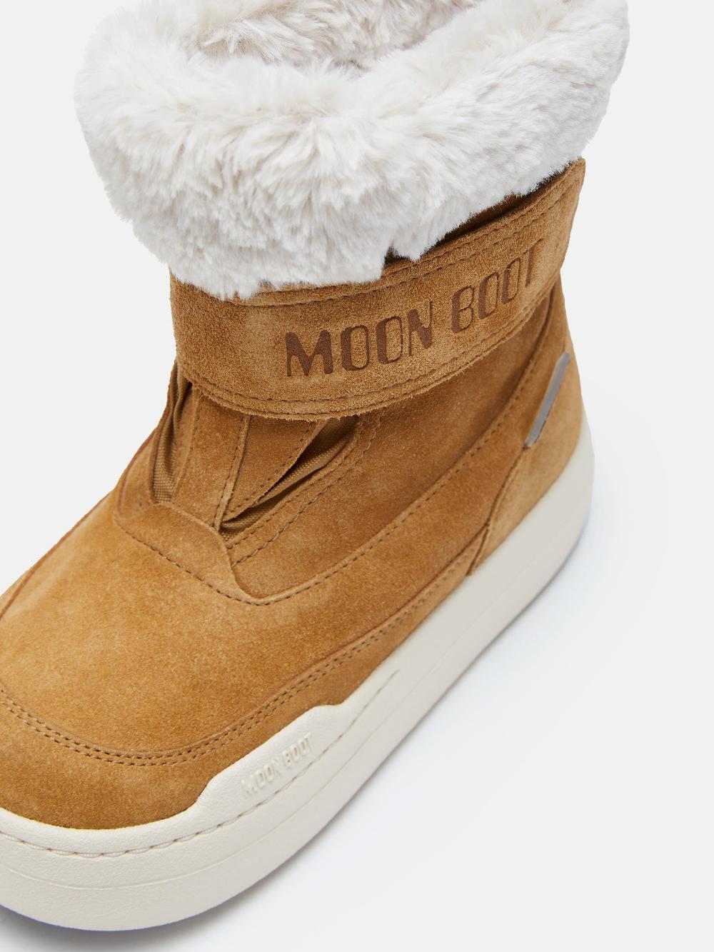 Moon Boot JUNIOR PARK NOCCIOLA IN PELLE SCAMOSCIATA CON CHIUSURA A STRAPPO ACQUISTA ORA