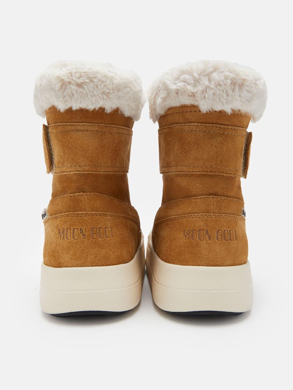 Moon Boot JUNIOR PARK NOCCIOLA IN PELLE SCAMOSCIATA CON CHIUSURA A STRAPPO ACQUISTA ORA