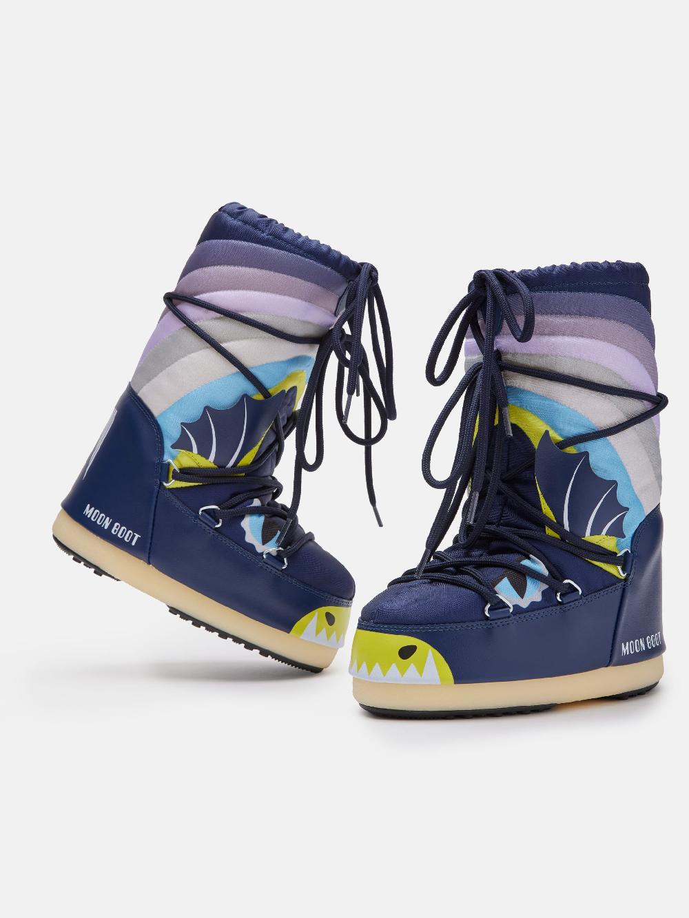 Moon Boot ICON JUNIOR DRAGON BLU Promozione temporanea