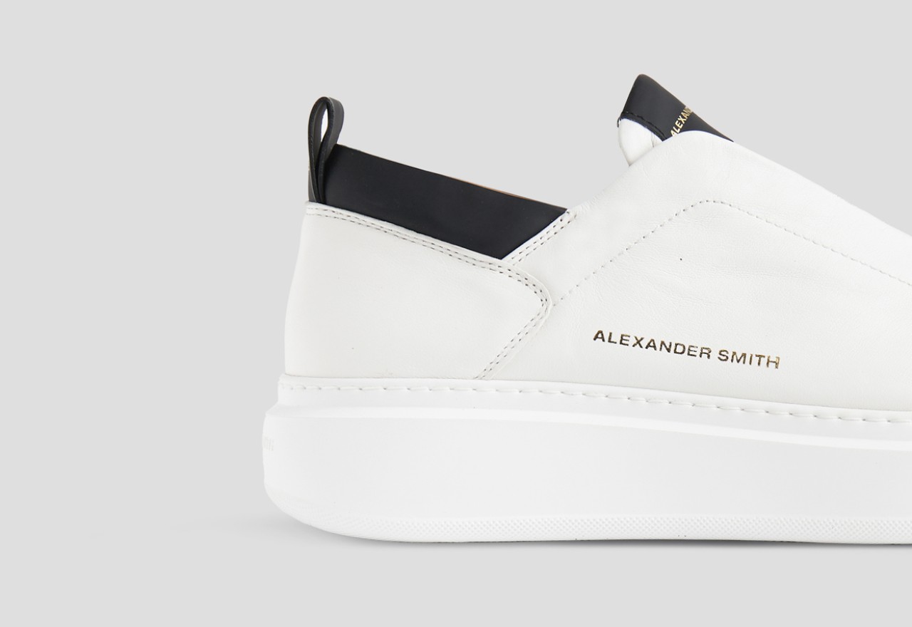 Alexander Smith WEMBLEY SLIP-ON MAN WHITE BLACK Offerta Pasqua