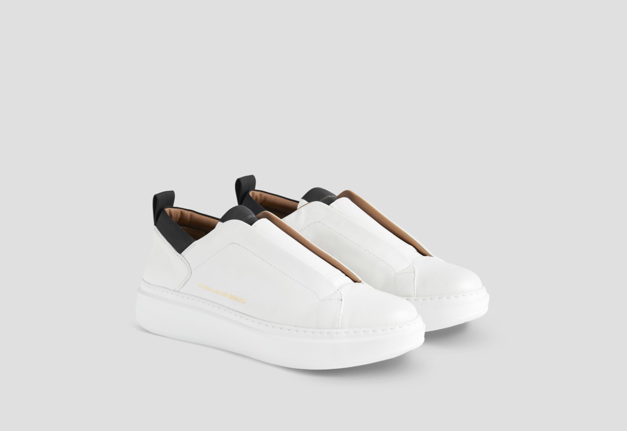 Alexander Smith WEMBLEY SLIP-ON MAN WHITE BLACK Offerta Pasqua